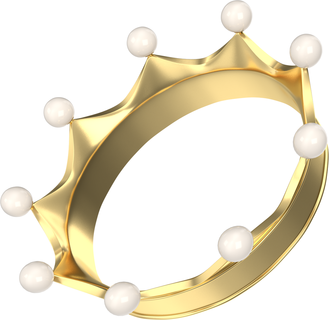 3D rendering illustration of a golden royal crown